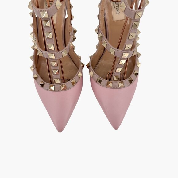 Valentino Rockstud Light Pink Leather Caged Pumps Pointed Heels Size 36.5 US 6.5 - Picture 4 of 15